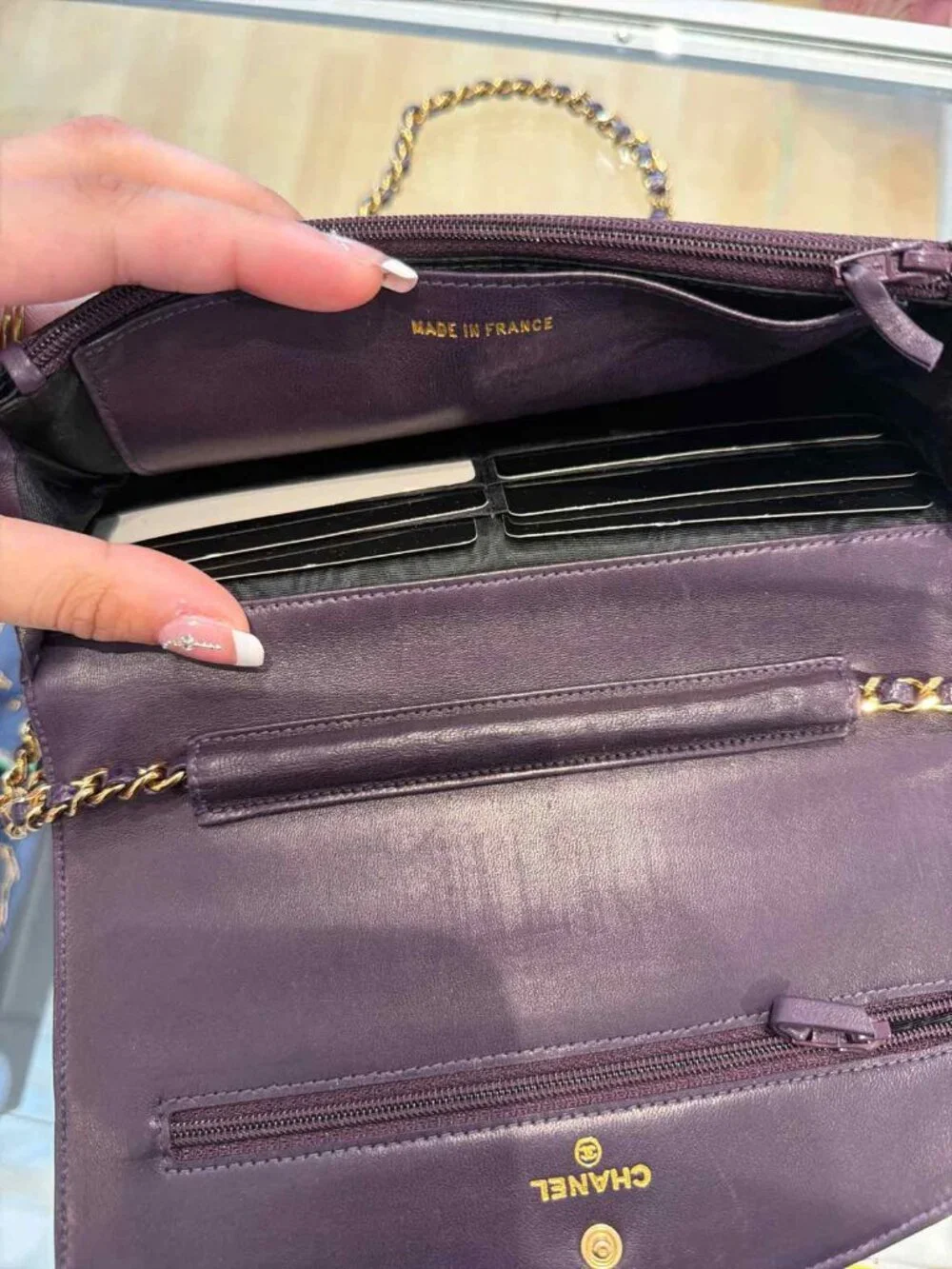Chanel Timeless CC Wallet on Chain Purple Handbag